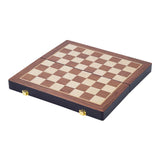 Jeu d'échecs Engelhart Deluxe pliable – Jeu d'échecs en bois de frêne – Échiquier luxueux marron 38 x 38 x 5,8 cm – pliable compact –