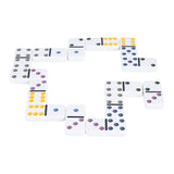 Domino double en boîte - 28 pierres aux yeux colorés