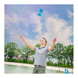 Engelhart diabolo van rubber met metalen stokjes - blauw