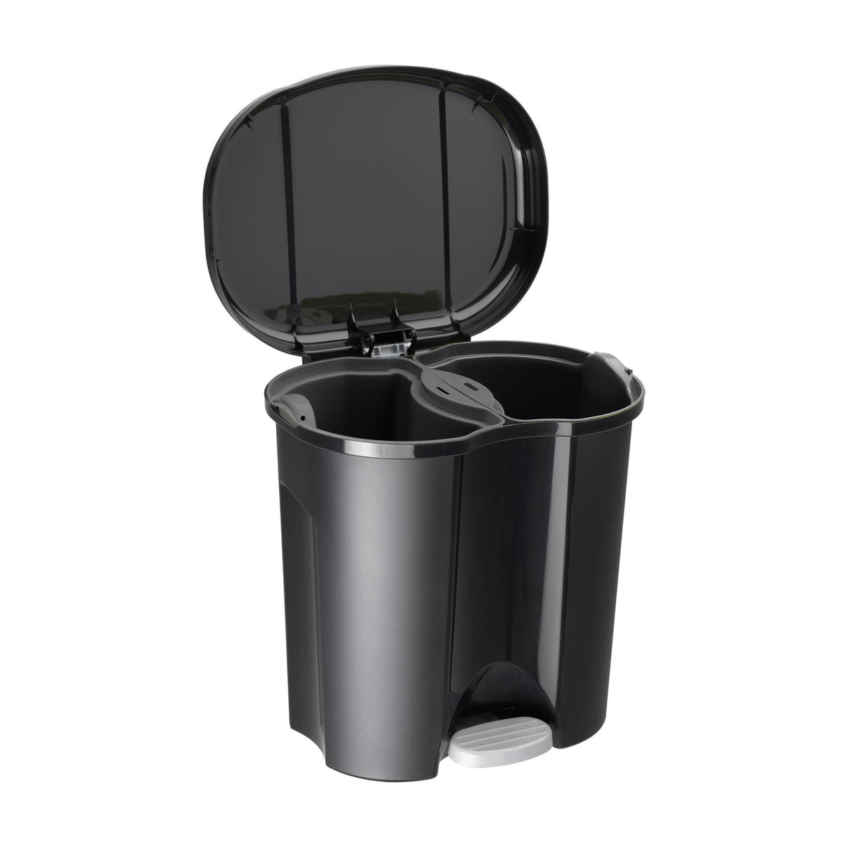 Rotho pila poubelle à pédale séparateur de déchets 2x10l noir