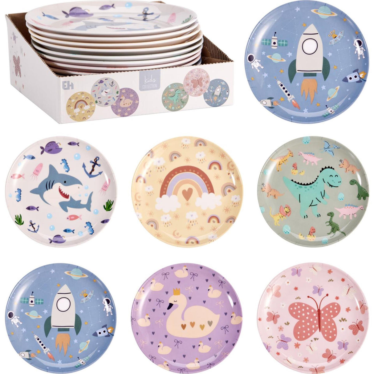 Excellent houseware bord melamine dia 210 6ass