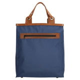 Sac shopping anse cuir bleu