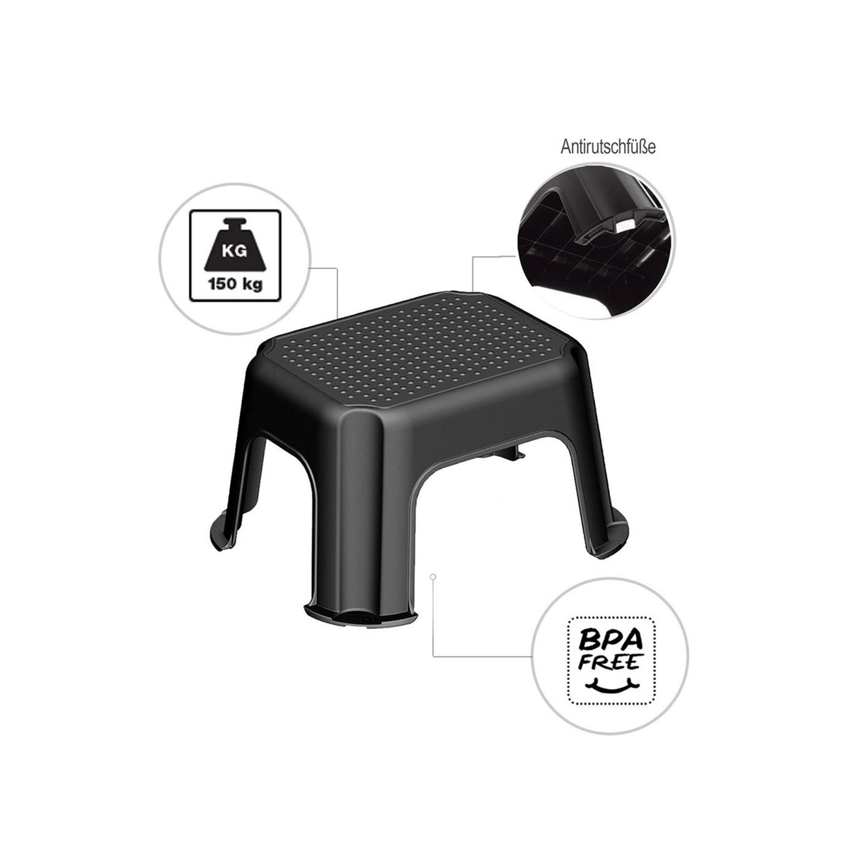 Escabeau Rotho basic noir
