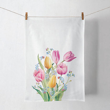 Ambiente torchon-torchon bouquet de tulipes 100% coton 50x70cm