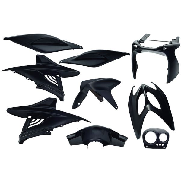 Jeu de plaques de bordure 9 pièces pour Yamaha Aerox jusqu'à 2014 - noir métallisé