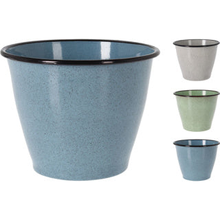 Pot de fleurs métal 3 couleurs assorties | 4 pièces