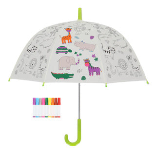 Esschert design coloriage parapluie animaux de la jungle + 9 marqueurs