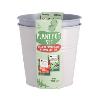 Autres marques kit de culture seau tomates et laitue bio 17cm métal | 8 pièces