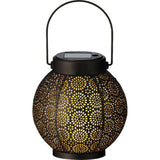 Kaemingk lanterne solaire métal noir or 14 cm de diamètre | 2 pièces