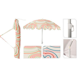 Parasol de plage 160 cm 2 assortis | 2 pièces