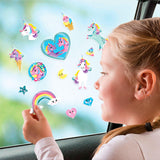 Autocollants de fenêtre licorne Totum autocollants mobiles licorne | 45 pièces non permanentes pour la maison et les voyages | jouets junior à partir de 3 ans