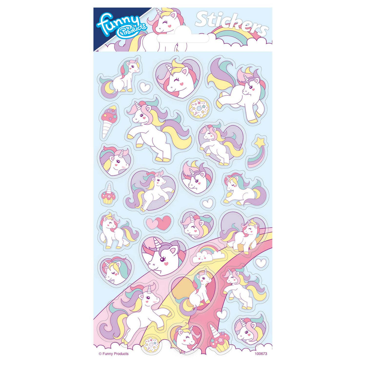 Feuille d'autocollants licorne Totum