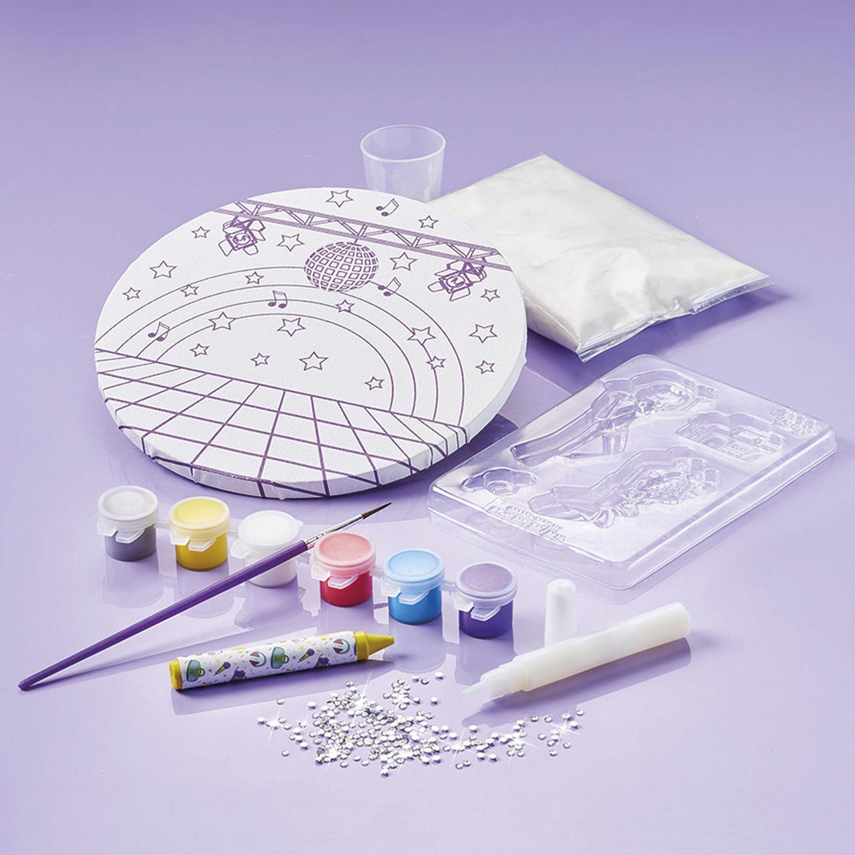 Totum craft case disco dance toile peinture - jouets filles - artisanat avec plâtre décoration maison
