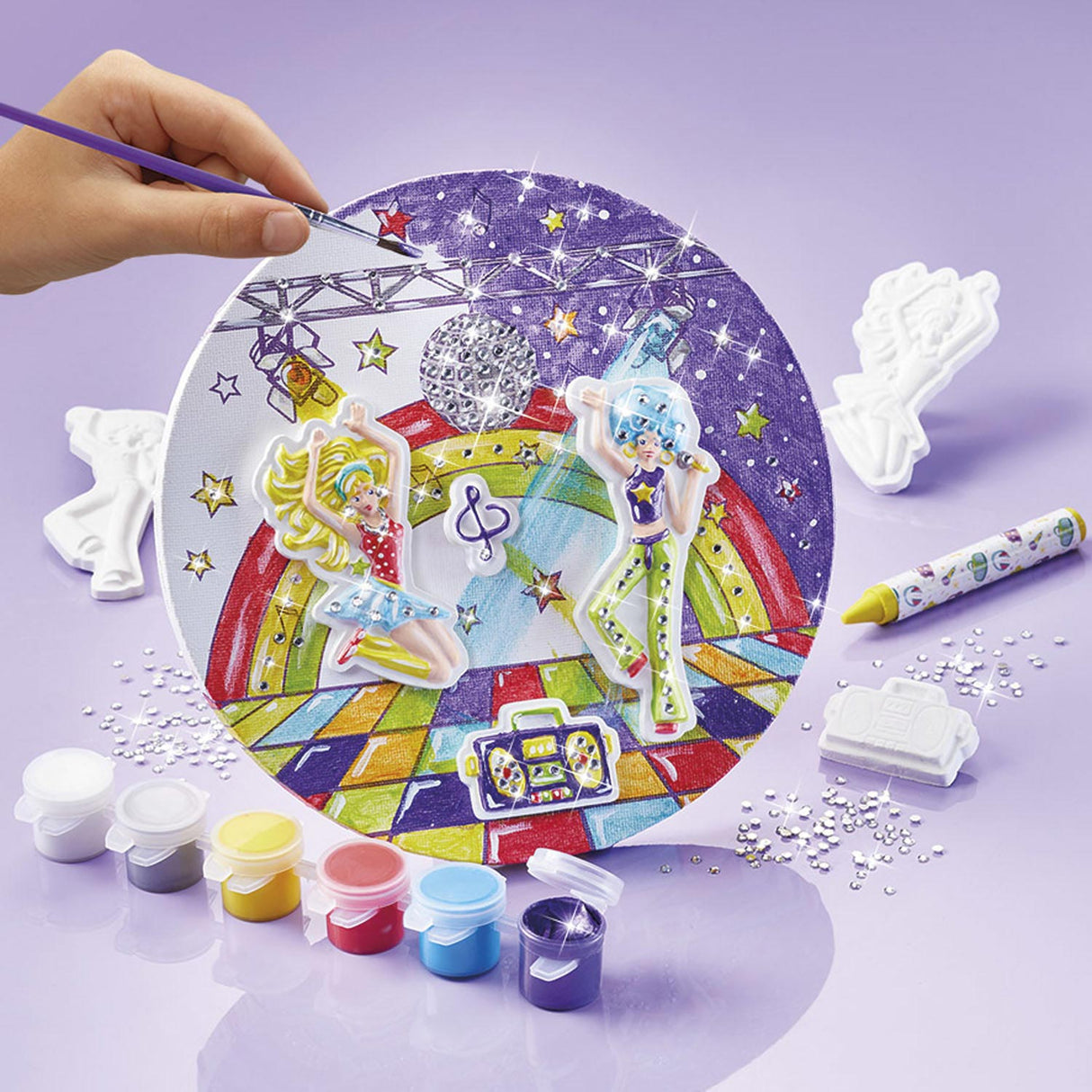 Totum craft case disco dance toile peinture - jouets filles - artisanat avec plâtre décoration maison
