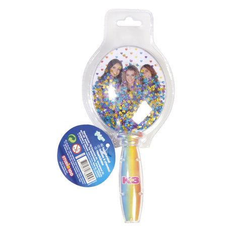 Brosse à cheveux pour enfants Totum K3 Glitter - Jouet filles junior à partir de 3 ans - avec paillettes mobiles - Studio 100 Kids Beauty
