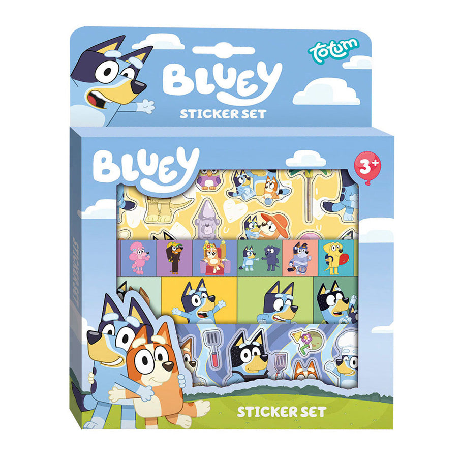 Totum Bluey Sticker Set con fondo de juego