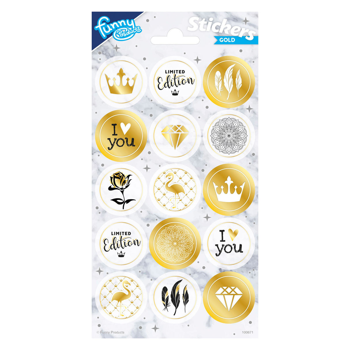 Totum stickervel goud