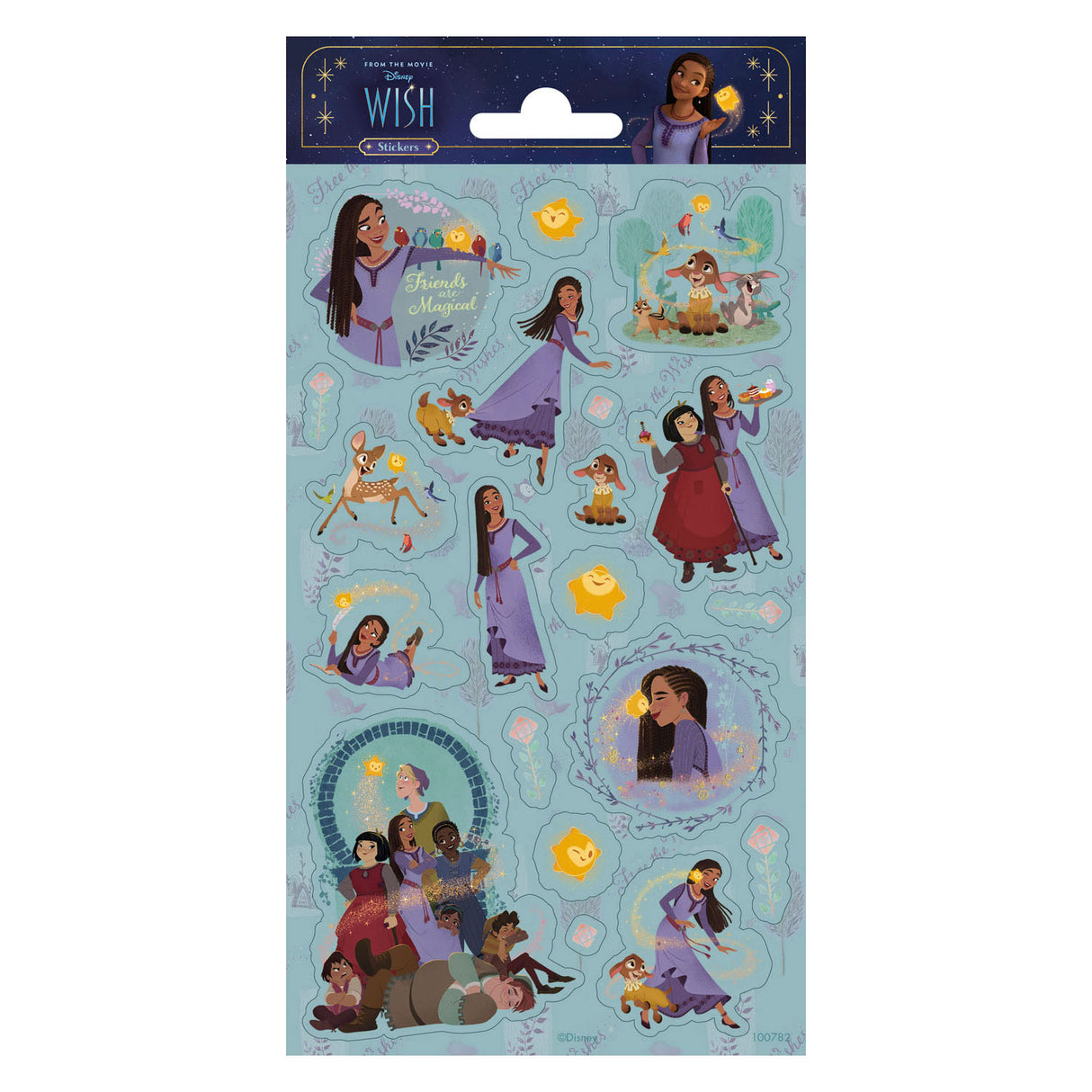 Feuille d'autocollants Totum paillettes Disney souhait