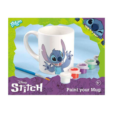 Gobelet à colorier Totum Disney Stitch - set artisanal tasse en céramique incl. peinture et pinceau - astuce cadeau jouets filles et garçons artisanat lilo stitch