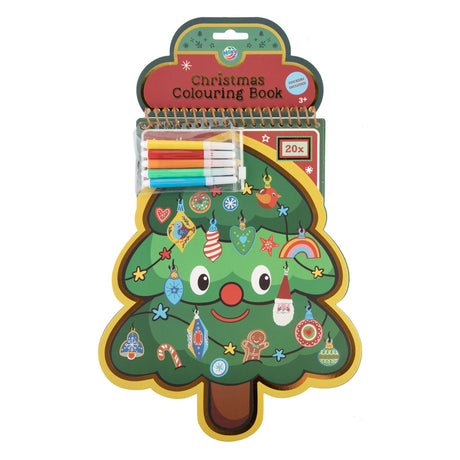 Livre de coloriage Sapin de Noël 20 pages 30 cm avec autocollants | 6 pièces