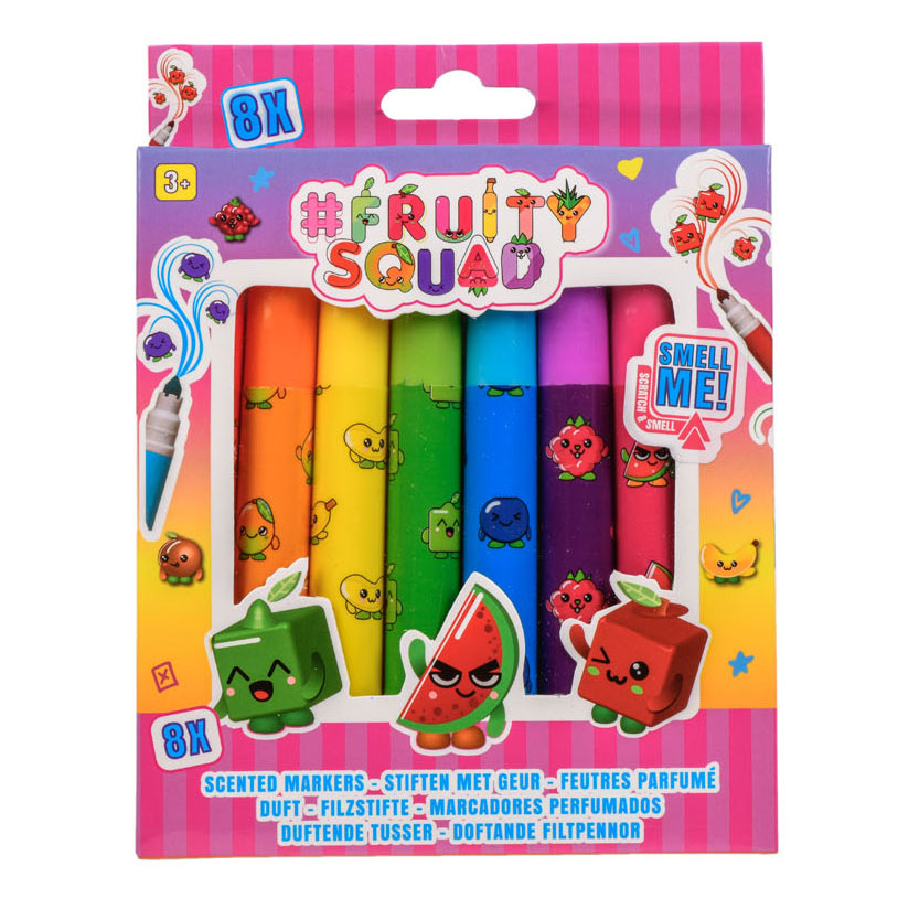 Canenco marqueurs d'escouade fruitée pointe large avec parfum, 8 pcs.