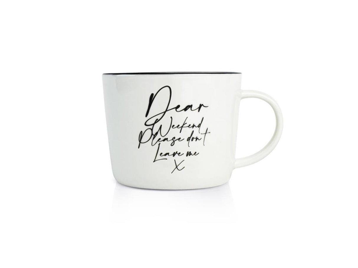 Mug week-end rose hollandaise coffret 4 pièces