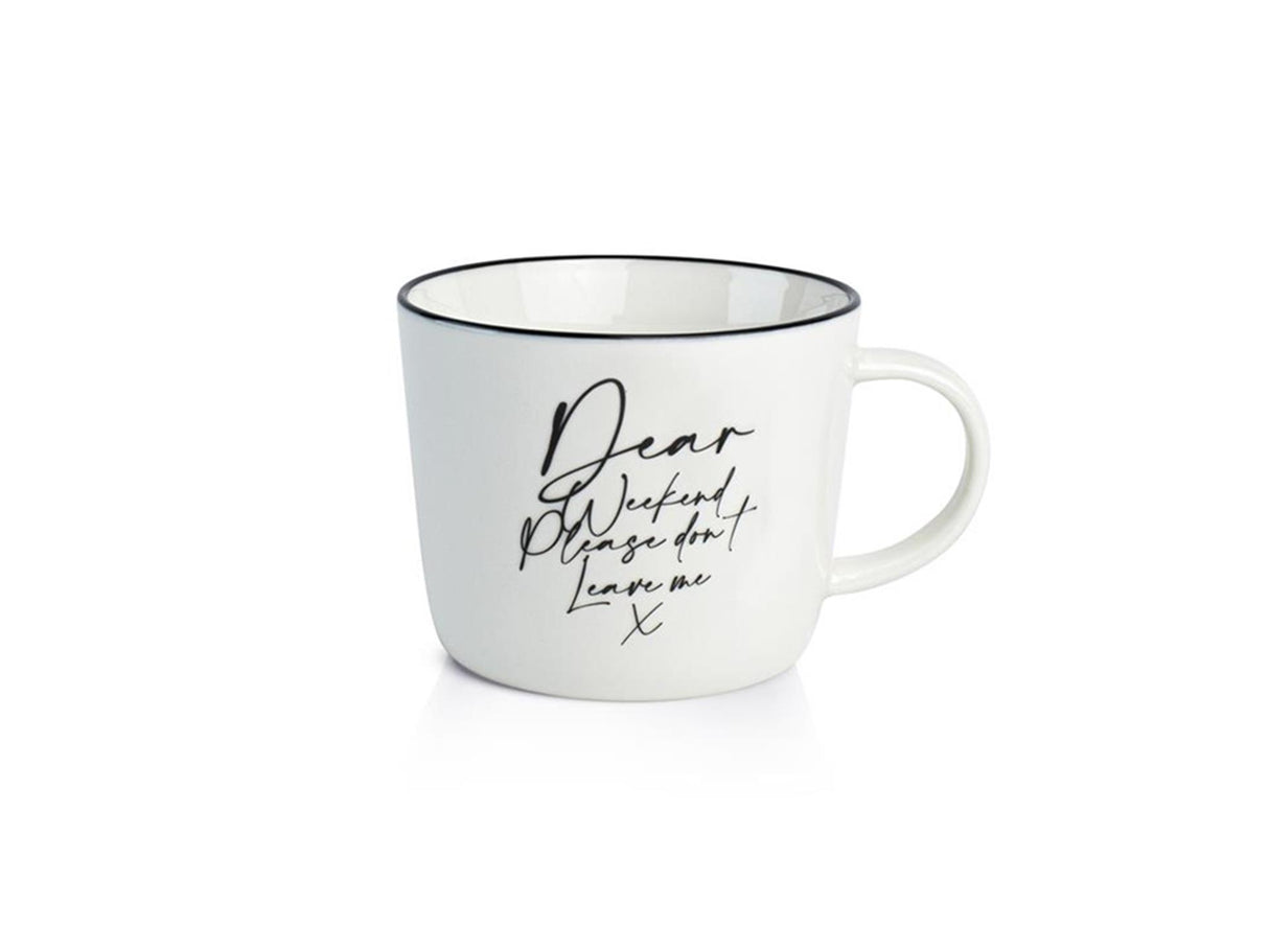 Mug week-end rose hollandaise coffret 4 pièces