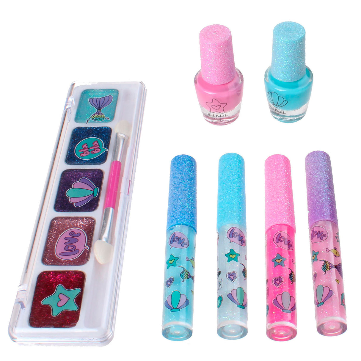Créez-le ! set de maquillage de beauté paillettes, 7 pcs.