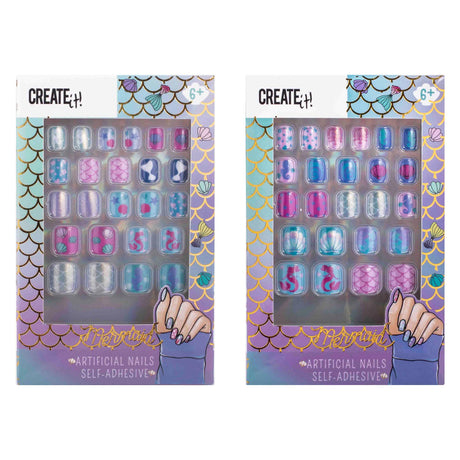 Créez-le! Sirène artificiel ongles auto-adhésif