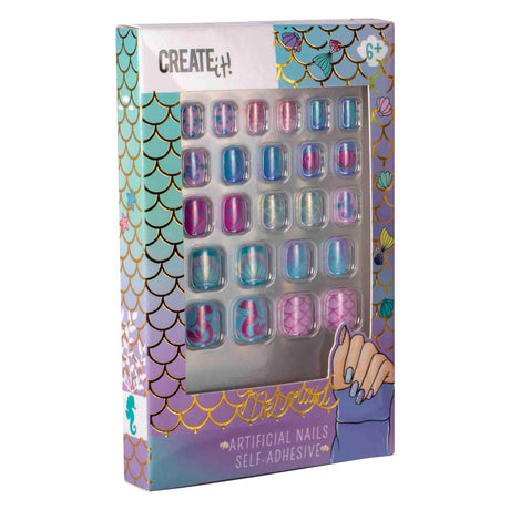 Créez-le ! Ongles artificiels sirène autocollants