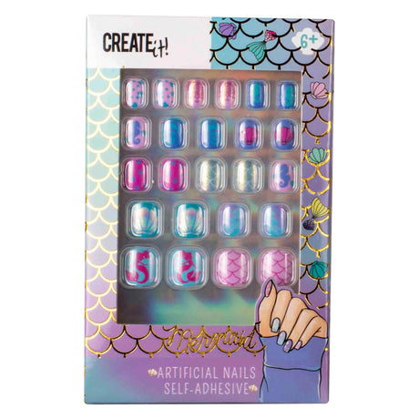 Créez-le! Sirène artificiel ongles auto-adhésif