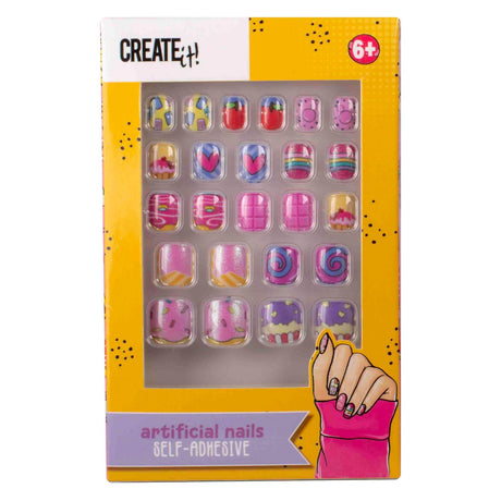 Créez-le ! faux ongles autocollants explosion de bonbons