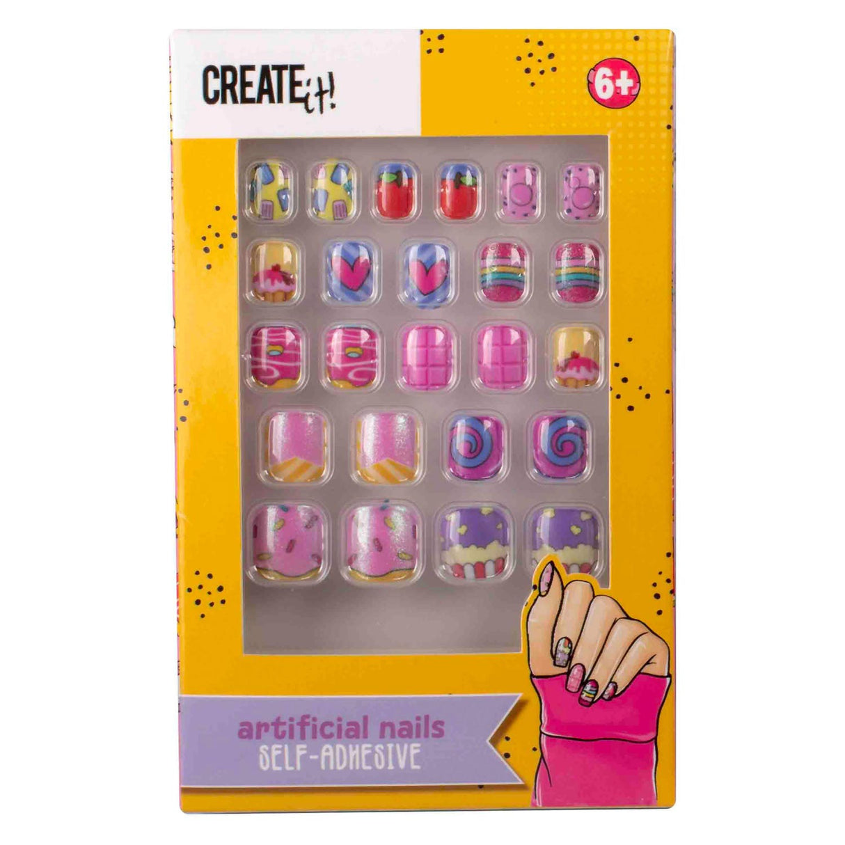 Créez-le! Candy explosion ongles artificiels auto-adhésifs