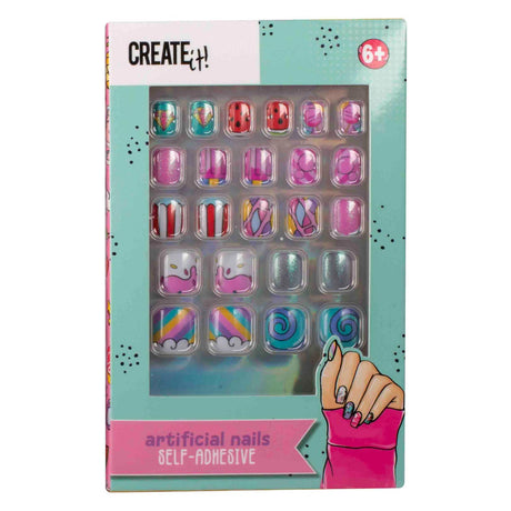 Créez-le ! faux ongles autocollants explosion de bonbons