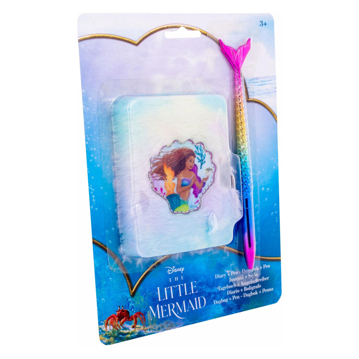 Canenco la petite sirène journal en peluche avec stylo sirène