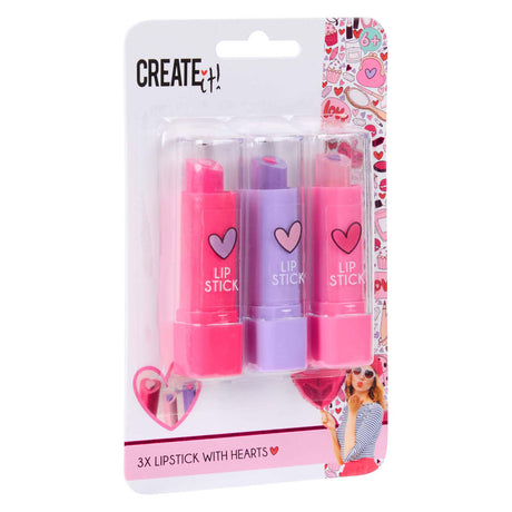 Créez-le ! rouge à lèvres coeur, 3pcs.