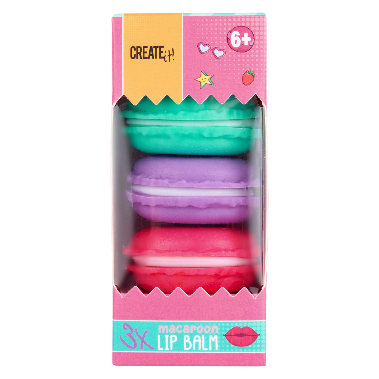 Créez-le ! boîte de macarons de baume à lèvres bonbons, 3 pcs.