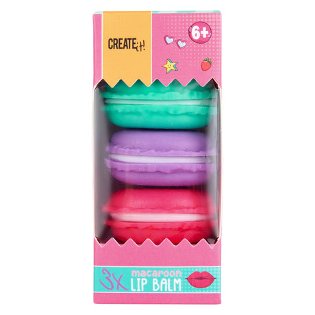 Créez-le ! boîte de macarons de baume à lèvres bonbons, 3 pcs.
