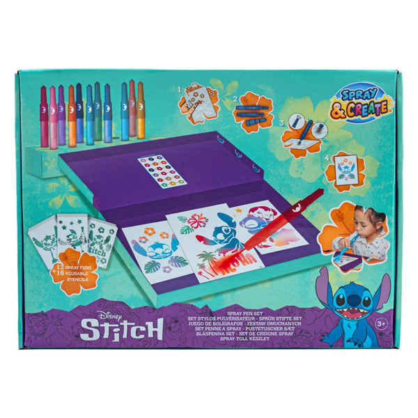 Boîte de bureau de jeu de stylos pulvérisateurs Stitch | 6 pièces