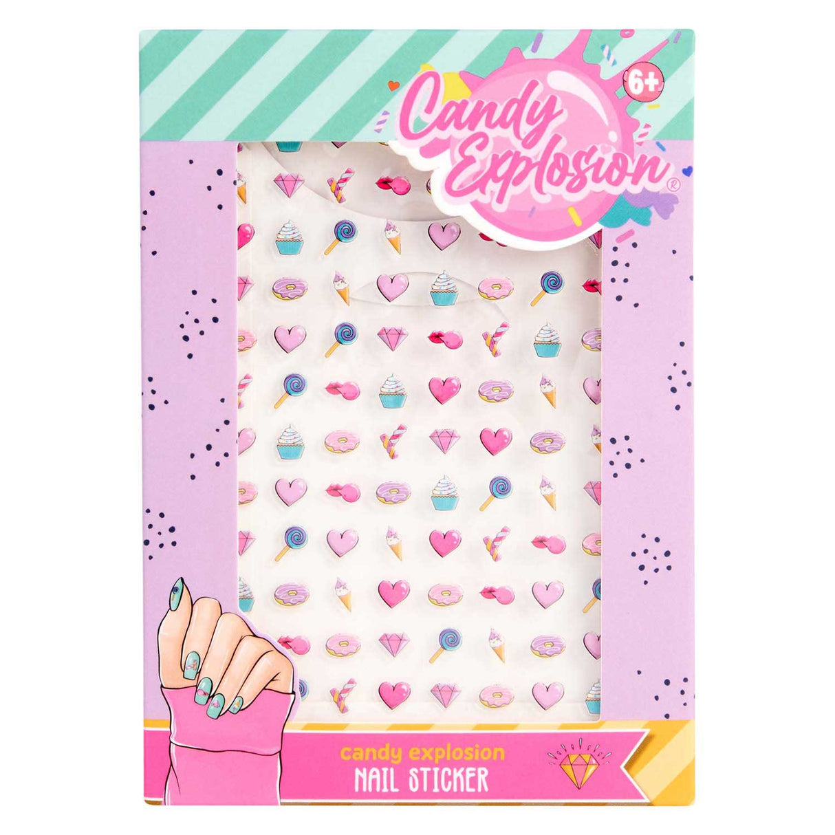 Canenco crée-le ! autocollants pour ongles explosion de bonbons