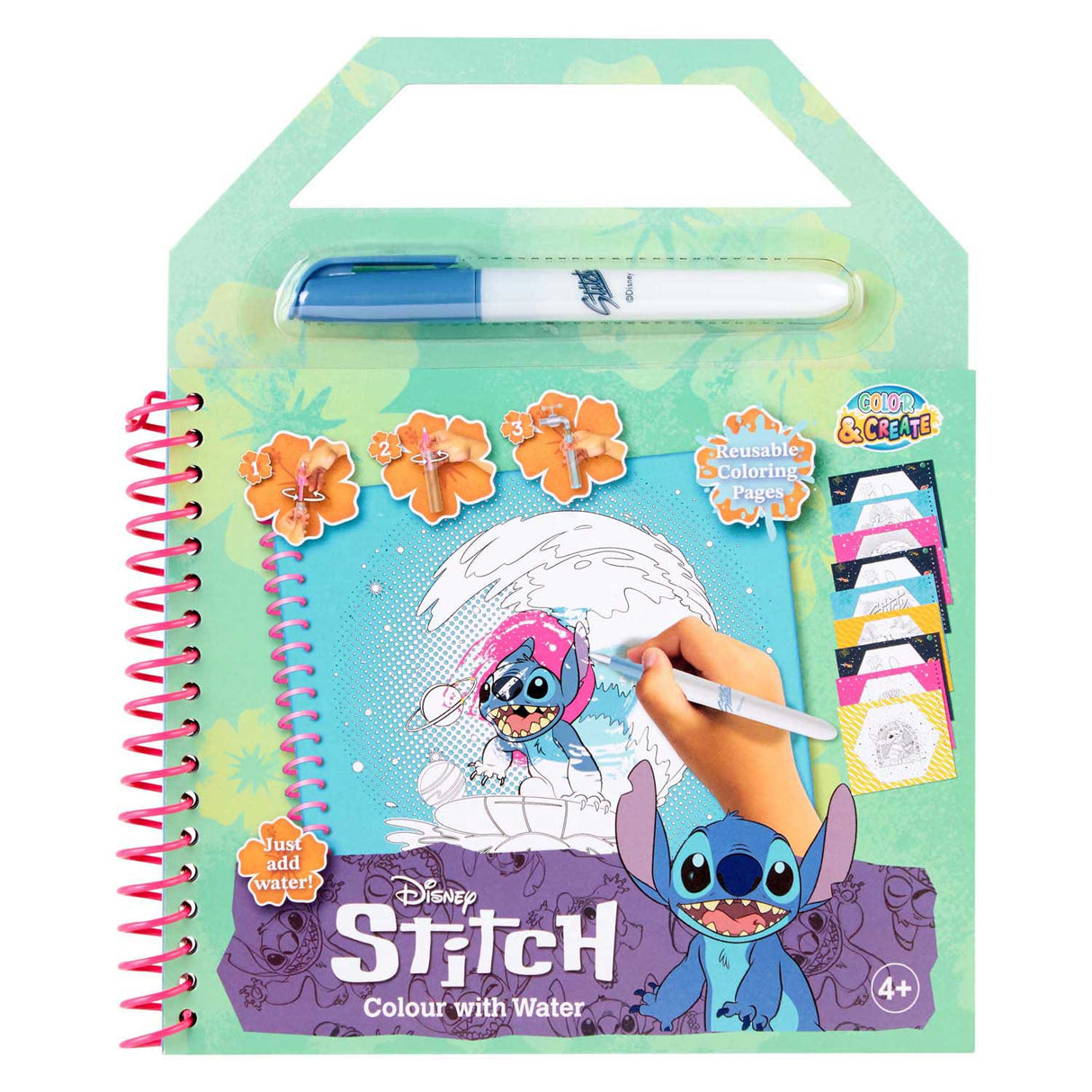 Livre de coloriage à l'eau Canenco Stitch - avec stylo à eau