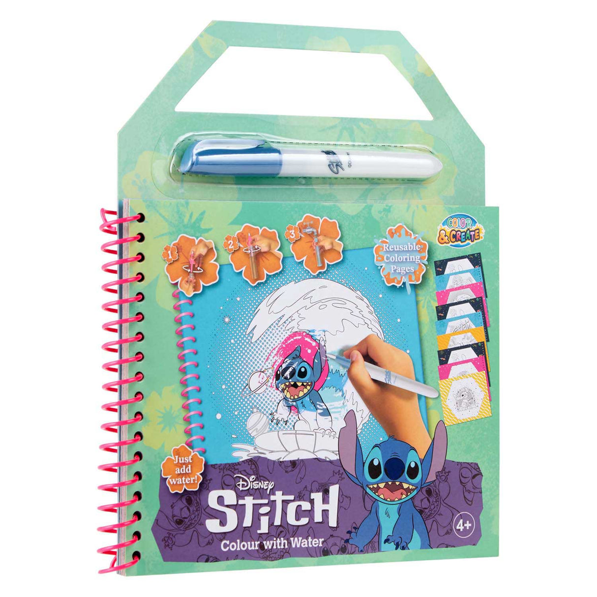 Livre de coloriage à l'eau Canenco Stitch - avec stylo à eau