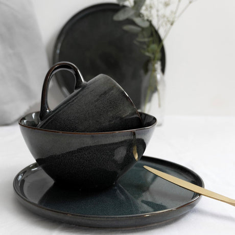 Assiette sérénité rose hollandaise ø21cm bleu 4 pcs