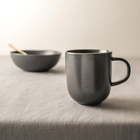 Tasse en velours rose hollandaise 390ml noir mat 4 pièces en porcelaine