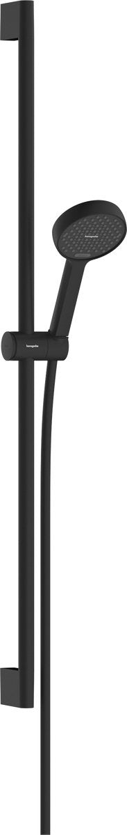 Hansgrohe activatera s - set de douche - économie d'eau ecosmart - commande à bouton sélecteur - 95 mm - 2 fonctions de pulvérisation - avec barre coulissante varia 90 cm - noir mat
