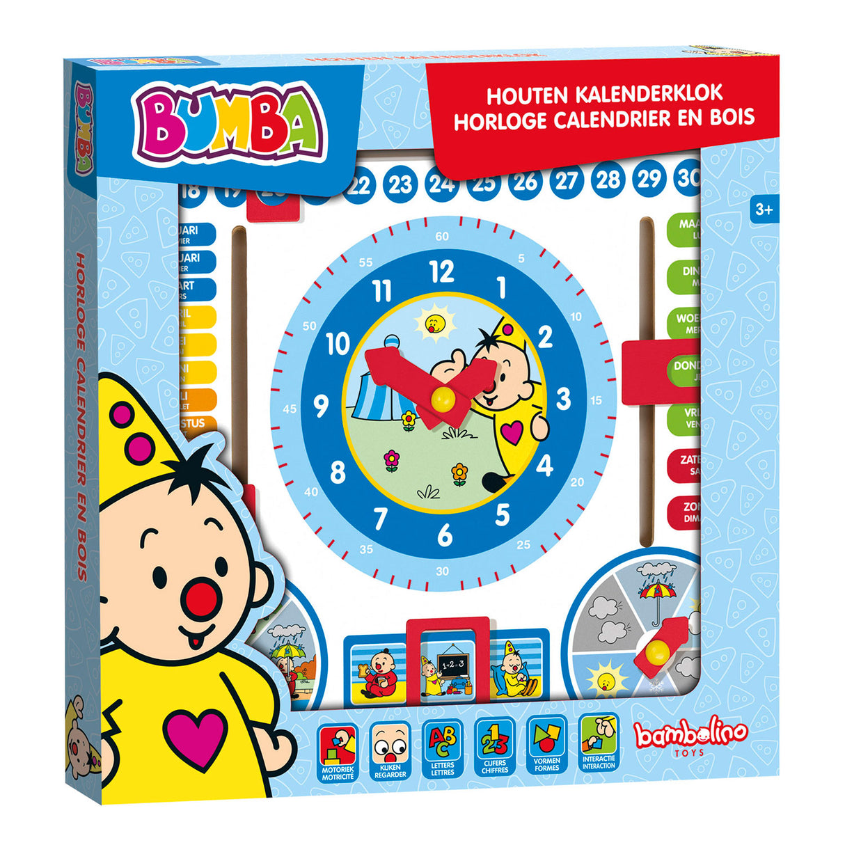 Bambolino Toys Wooden Calendar Clock