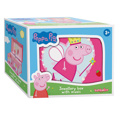 Boîte à bijoux Bambolino Peppa Pig, boîte à bijoux, boîte à musique - avec ballerine Peppa rotative et miroir - jouets pour tout-petits et enfants d'âge préscolaire à partir de 3 ans - astuce cadeau
