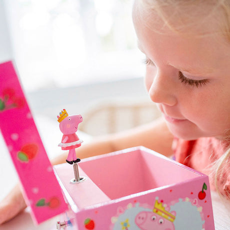Boîte à bijoux Bambolino Peppa Pig, boîte à bijoux, boîte à musique - avec ballerine Peppa rotative et miroir - jouets pour tout-petits et enfants d'âge préscolaire à partir de 3 ans - astuce cadeau
