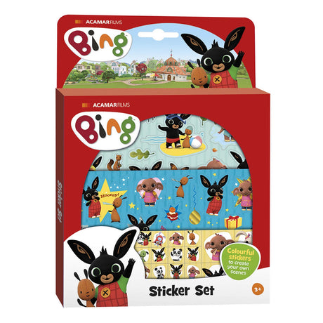 Autocollants Bambolino Bing, 3 feuilles d'autocollants avec fond de jeu, jouets créatifs - à partir de 3 ans - jouets
