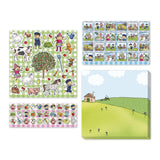 Autocollants Bambolino fien teun - 3 feuilles d'autocollants avec fond de jeu - jouets créatifs - ferme - jouets - à partir de 3 ans